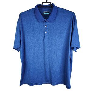 Mens Heathered Blue PGA Tour Golf Polo Shirt Short Sleeve Size 3X